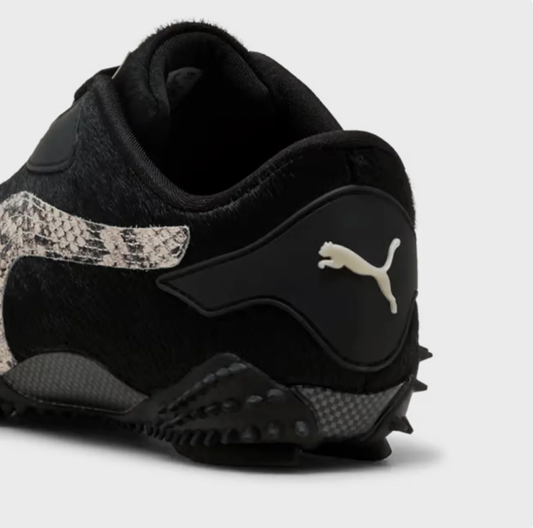 PUMA Black Sneakers with Snake-Print Accents