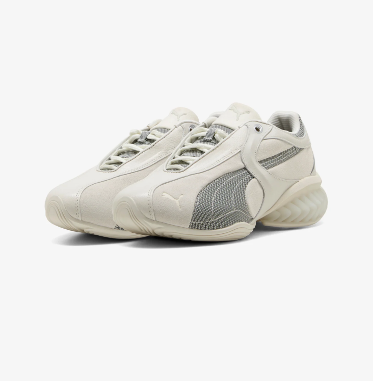 PUMA Cream & Grey Sculpted-Sole Sneakers