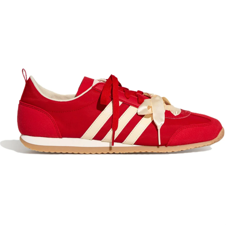 adidas Ribbon-Lace Low-Top Sneakers - Red & Cream
