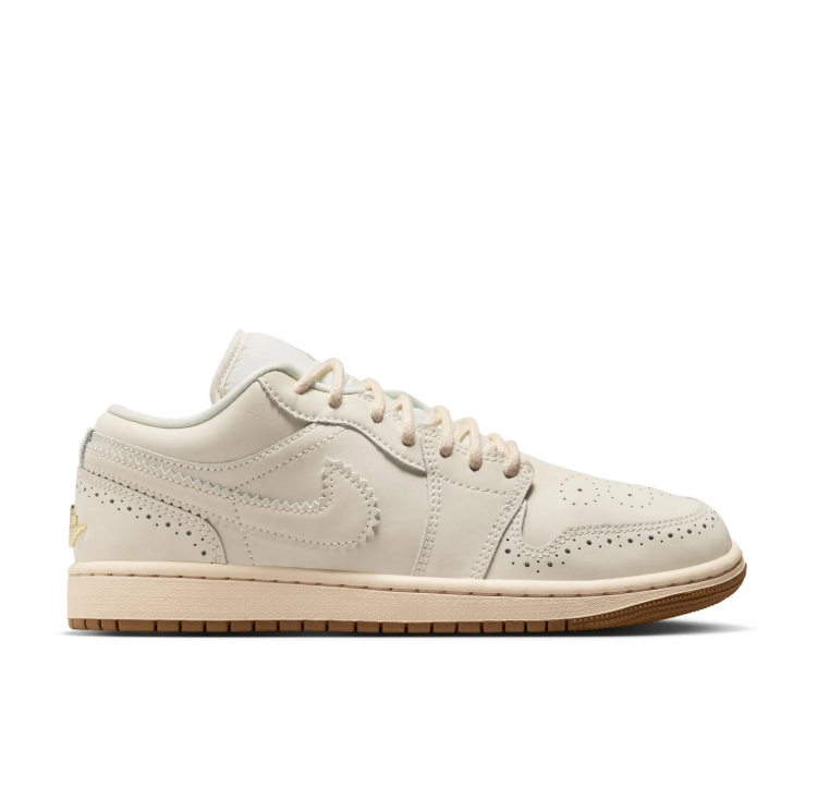 Air Jordan Cream Low-Top Sneakers with Tassel & Gold Accents