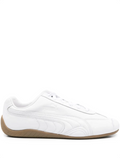 White Low-Profile Sneakers with Gum-Tone Sole