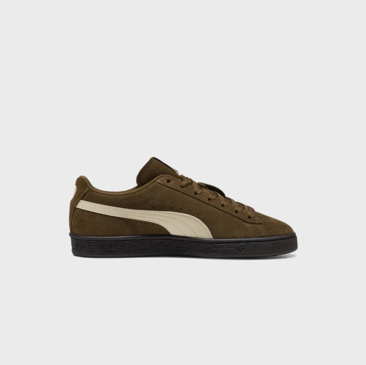 PUMA Brown & Cream Low-Top Sneakers with Black Sole
