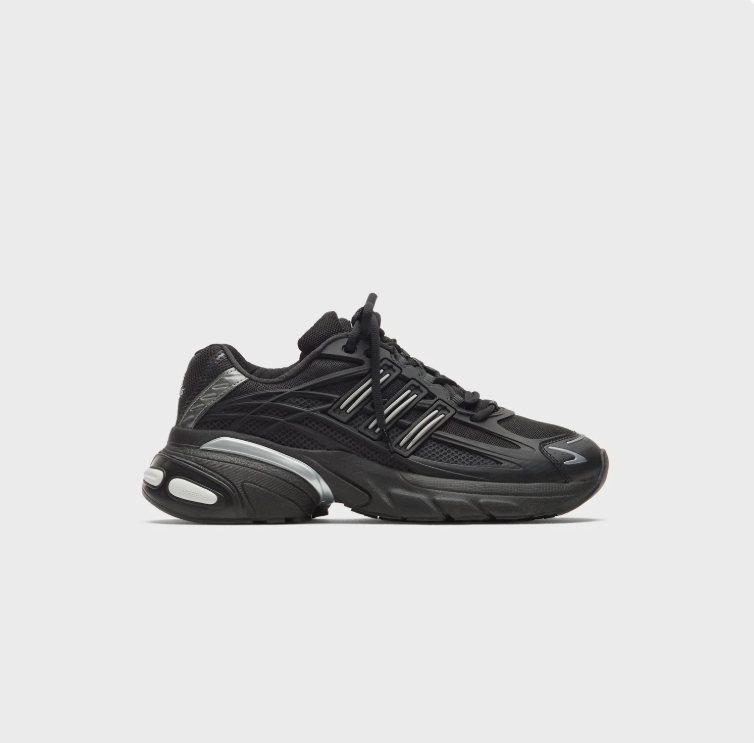 adidas Black and Silver Chunky Retro Sneakers