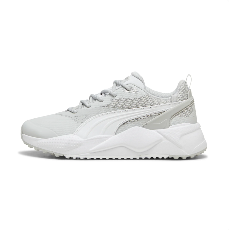 PUMA Light Grey & White Mesh-Panel Chunky Sneakers