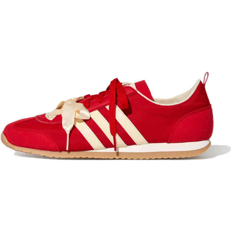 adidas Ribbon-Lace Low-Top Sneakers - Red & Cream