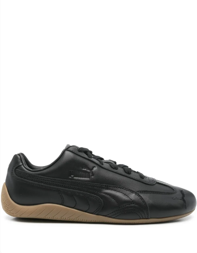 PUMA Black Low-Profile Sneakers with Gum-Tone Sole