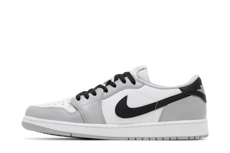 Air Jordan Light Grey, White & Black Low-Top Sneakers