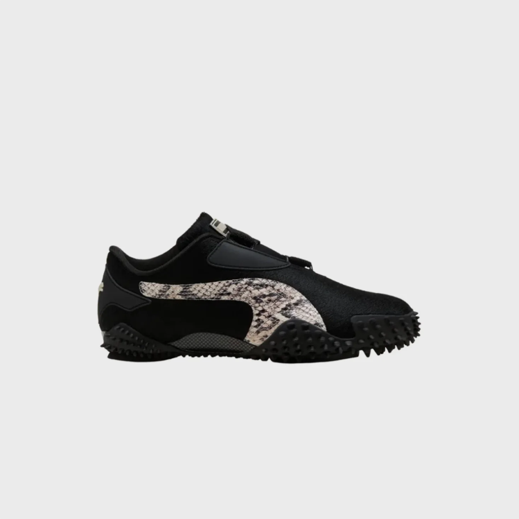 PUMA Black Sneakers with Snake-Print Accents