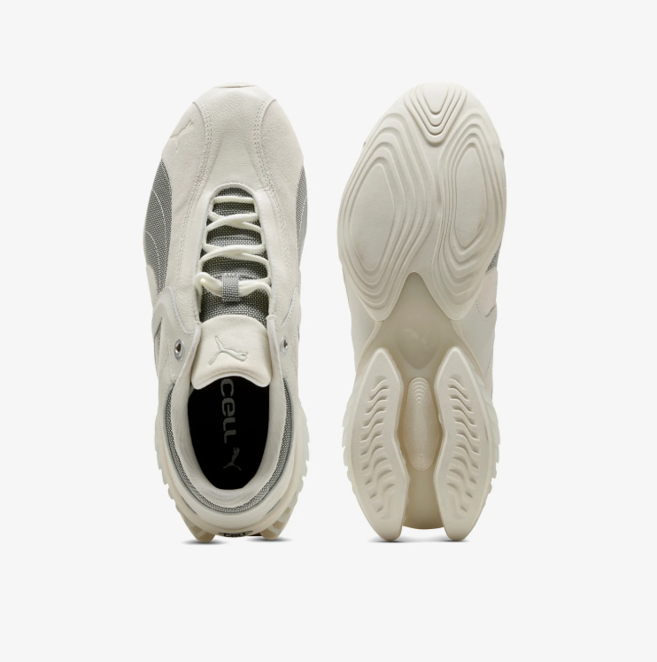 PUMA Cream & Grey Sculpted-Sole Sneakers