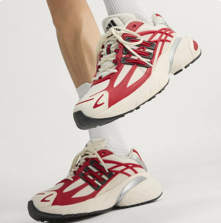 adidas Chunky Low-Top Sneakers – Red, White & Silver