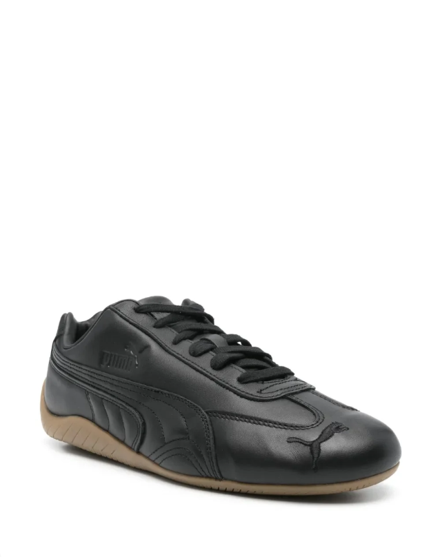 PUMA Black Low-Profile Sneakers with Gum-Tone Sole