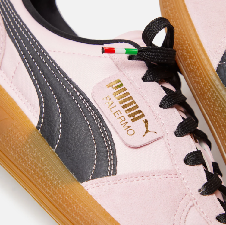 PUMA Palermo Pink & Black Low-Top Sneakers with Gum Sole