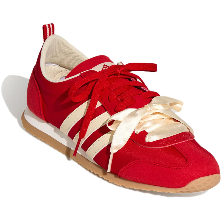 adidas Ribbon-Lace Low-Top Sneakers - Red & Cream