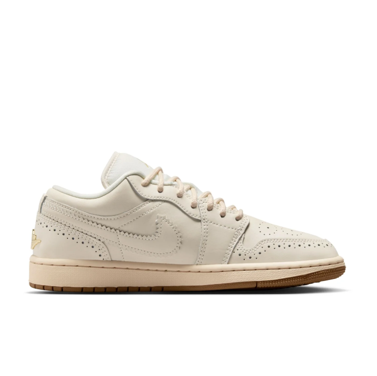 Air Jordan Cream Low-Top Sneakers with Tassel & Gold Accents