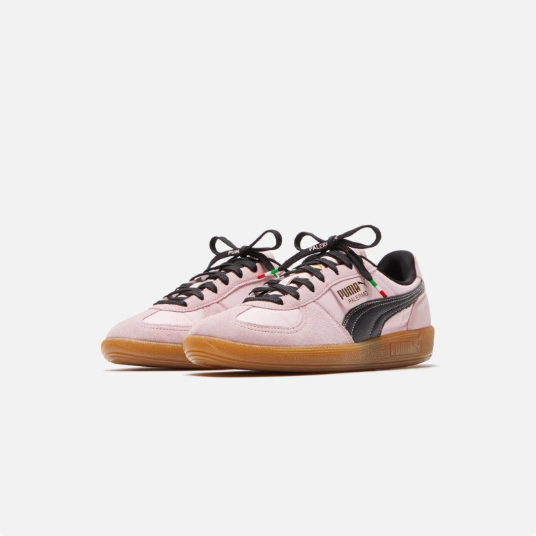 PUMA Palermo Pink & Black Low-Top Sneakers with Gum Sole