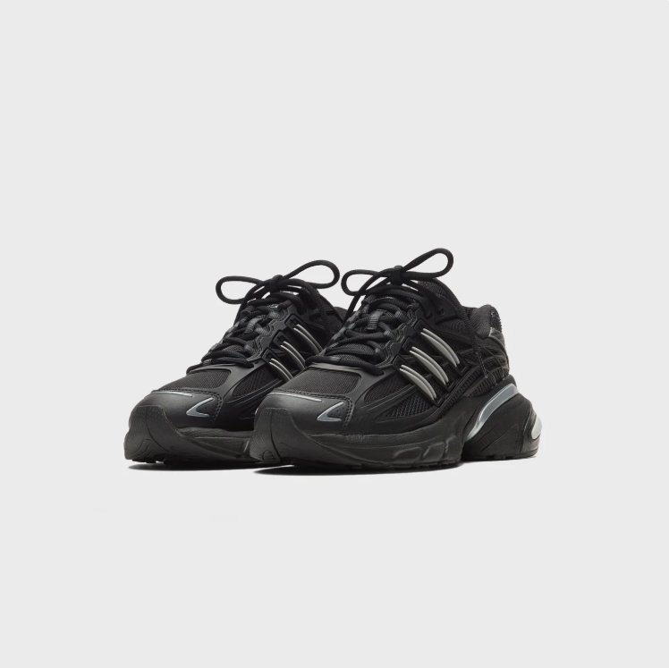 adidas Black and Silver Chunky Retro Sneakers