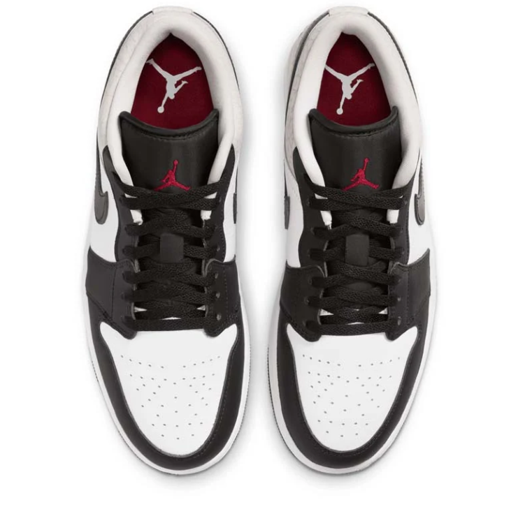 Air Jordan Black & White Low-Top Sneakers with Cream Textured Heel