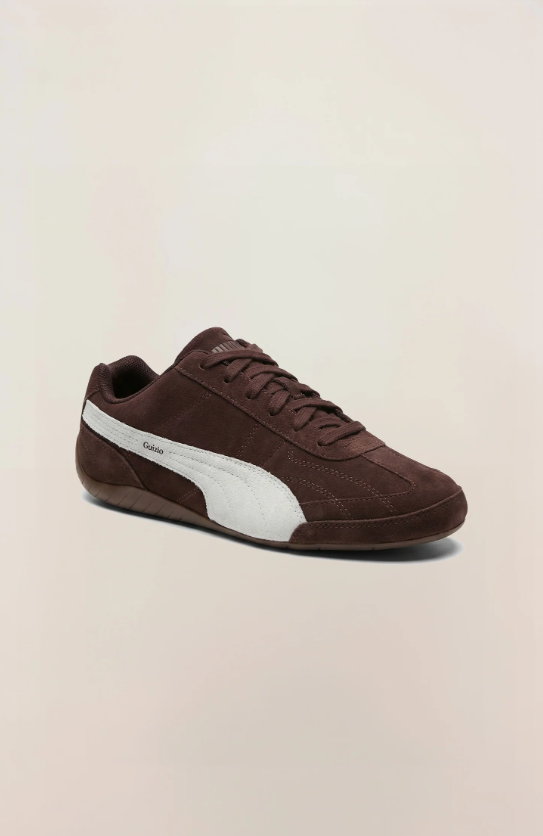 PUMA x Guizio Brown & White Low-Top Sneakers