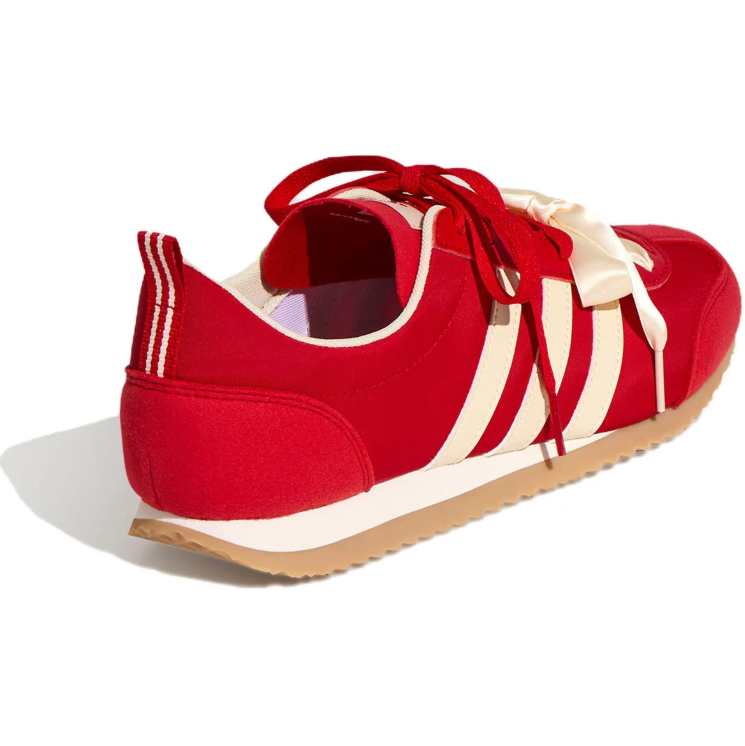adidas Ribbon-Lace Low-Top Sneakers - Red & Cream