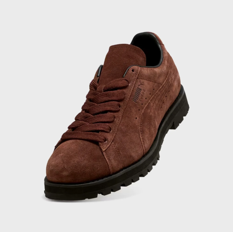 PUMA Rust Brown Low-Top Sneakers with Black Lug Sole