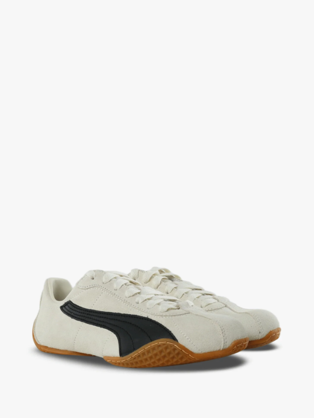 PUMA Cream & Black Gum-Sole Low-Top Sneakers