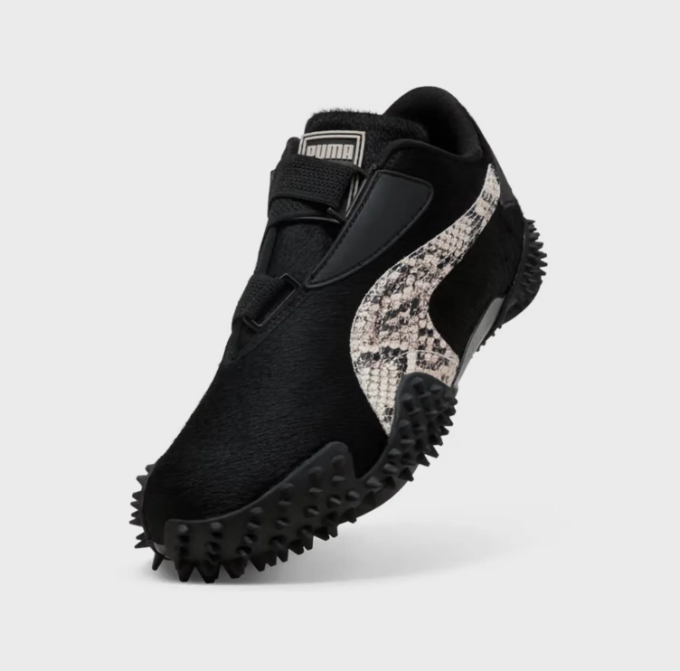 PUMA Black Sneakers with Snake-Print Accents