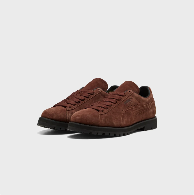 PUMA Rust Brown Low-Top Sneakers with Black Lug Sole