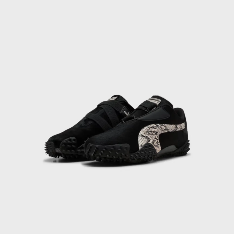 PUMA Black Sneakers with Snake-Print Accents