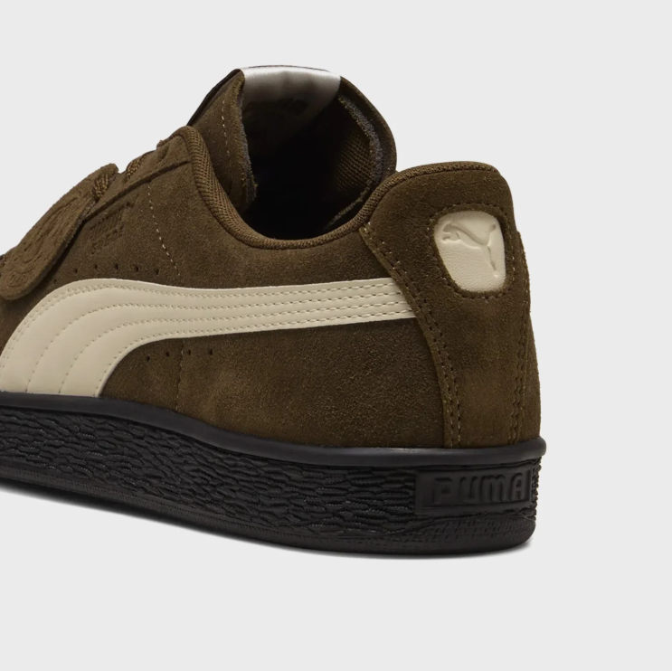 PUMA Brown & Cream Low-Top Sneakers with Black Sole