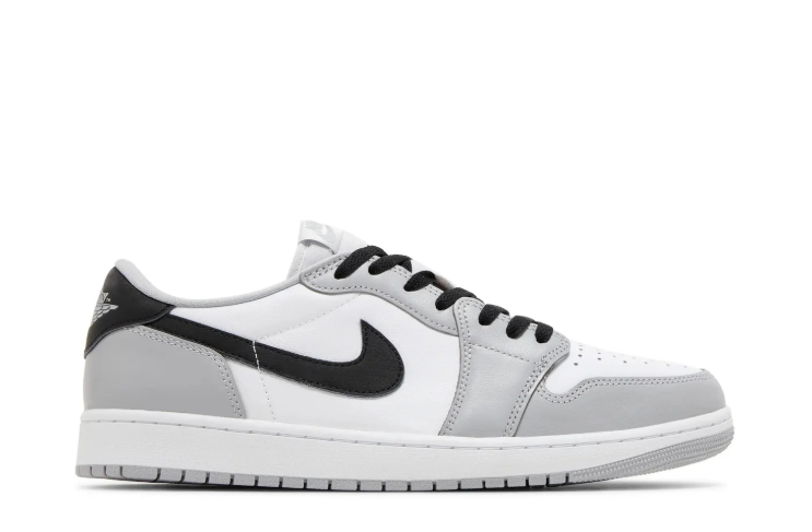 Air Jordan Light Grey, White & Black Low-Top Sneakers