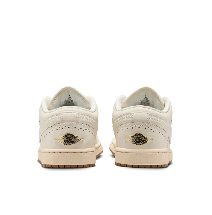 Air Jordan Cream Low-Top Sneakers with Tassel & Gold Accents