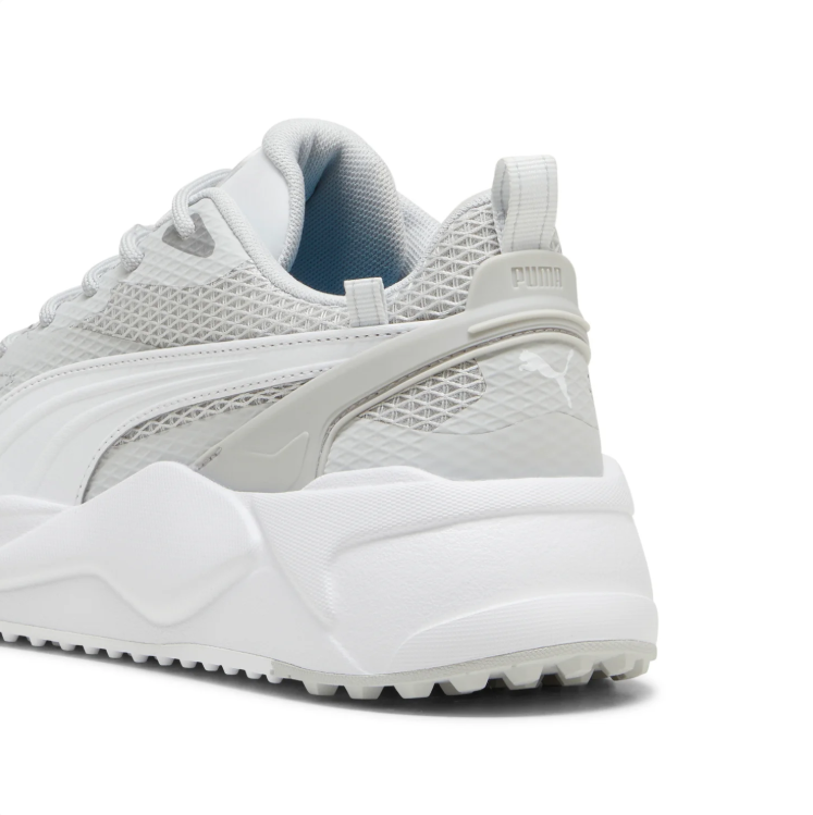 PUMA Light Grey & White Mesh-Panel Chunky Sneakers