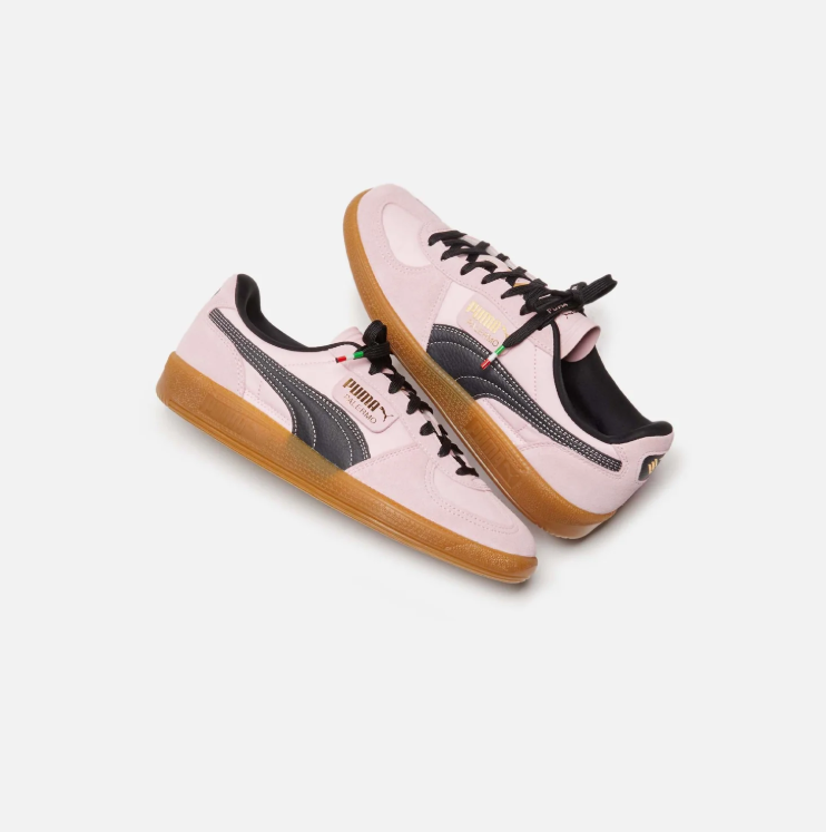 PUMA Palermo Pink & Black Low-Top Sneakers with Gum Sole