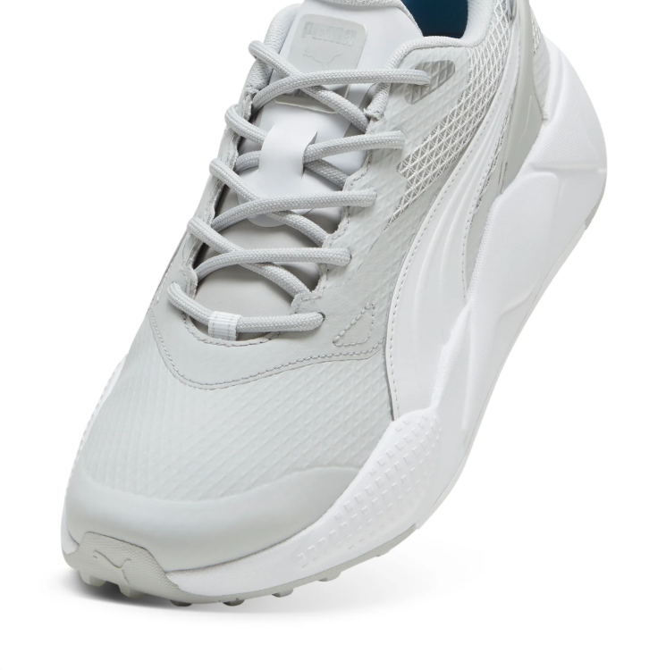 PUMA Light Grey & White Mesh-Panel Chunky Sneakers