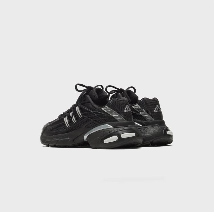 adidas Black and Silver Chunky Retro Sneakers