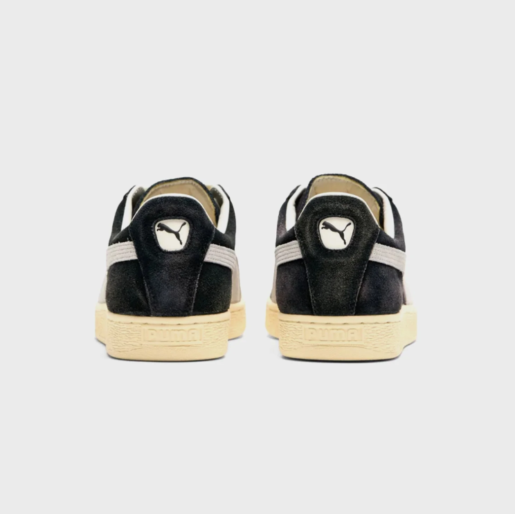 PUMA Black & White Low-Top Sneakers with Cream Sole